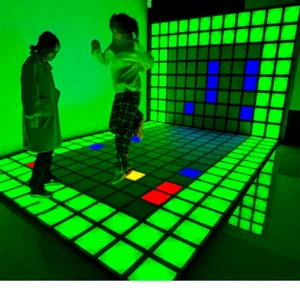 Multifunction Indoor Amusement Party Stage Lighting Dance Floor Tiles Interactive Hopscotch Light Active Led Floor Game