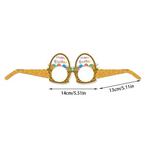 Happy Easter Cute Cartoon Bunny Paper Glasses 6-Piece Set for Children & Adults-Photo Props & Decoration Supplies
