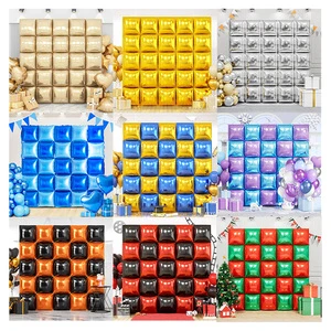 Foil square 3D Custom Balloon Wall Background Party Decorations Backdrop Birthday Wedding Christmas