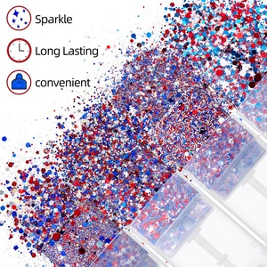 For Red White Blue Independence Day Festival Glitter Five-Pointed Star Face Body Makeup Gel Highlighter Stick Painting