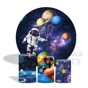 Hot Selling Space Cheap Custom Cartoon Character Printing Banner Fabric Wedding Circle Backdrop