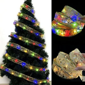 New Style Christmas Ribbon Tape String Light Battery Operated Ribbon LED Light Xmas Gift Christmas Tree Decoration