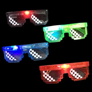 Creative Mosaic LED Glitter Pixel Glasses Luminous Neon Personality Party Novelties for Concerts Festivals and Shows