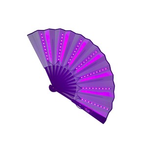 多色纸制LED折叠扇,带中国风闪光灯,适合派对用品