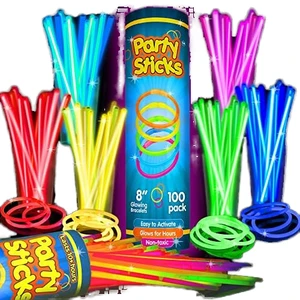 Wholesale 100pcs PartySticks Glow Sticks Neon Party Decorations Favors Glow Dark Light Necklaces Promotional Party Supplies