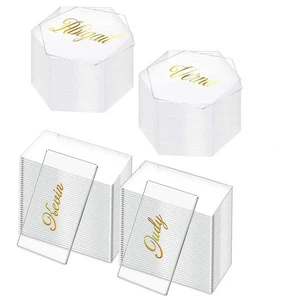 Exquisite Transparent Acrylic Minimalist Style Place Card Table Sign Seat Marker Blank Hand-Painted DIY Name Party Card