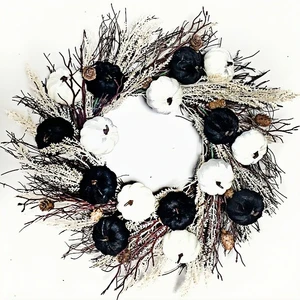 Halloween wreath with pumpkin