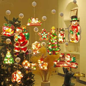 2024 New Design Christmas Decoration Lights Coloful Santa Snowman Wall Window Decorative Led Lights Christmas Tree Led Light