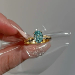 S925 Sterling Silver Delicate All-Match Ring Zircon Diamond Paraiba Pigeon Egg Niche Design for Index