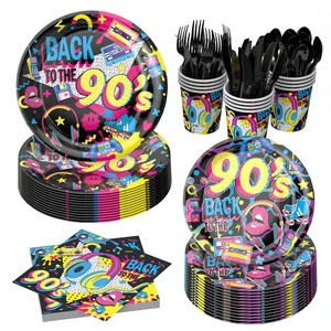 Customized Services for Disposable Tableware Party Supplies for 90s-themed Birthday Parties