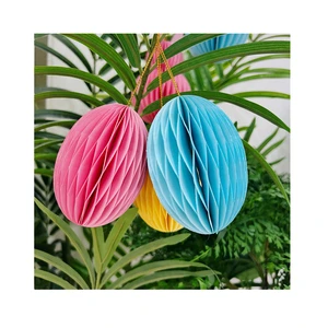2022 Easter Party Supplies Easter Eggs Paper Ornament Thick Paper with Magnet Easter Decoration