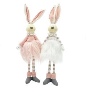 New Handmade Gifts Craft Spring Ornament Home Decor Standing Rabbit Figure Doll Easter Decoration Bunny