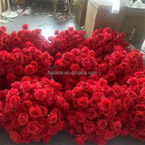 FL-122 Large Red Flower Ball Rose Floral Burgundy Table Centerpieces for Wedding Party Event Decoration