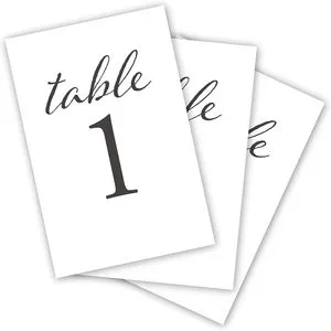 Classic Table Number Plates for Table Seating Wedding Party Event Decoration Reusable Paper Number Cards