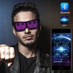 2021 Hot Sale Custom Wholesale Neon Glow Led Light up Sunglasses Halloween Christmas Party Glasses