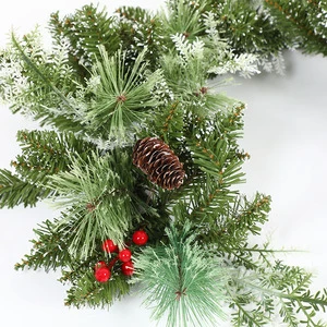 Standing Artificial Christmas Vine Tree Pinecone Greenery Vines LED Lights High Quality Easy Installation for Balcony/Ceiling