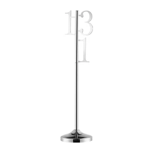 Stainless Steel Table Number Stand - Metal Table Sign with Circular Base for Restaurant Hotel