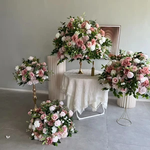 Decorative Flowers and Plants Wedding Event Table Centerpieces Artificial Silk Flower Ball Wedding Decorations Supplies