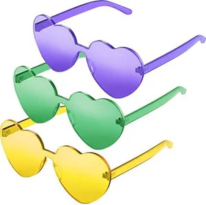 Mardi Gras Accessories Heart Shape Sunglasses Summer Party Women Girl Glasses Party