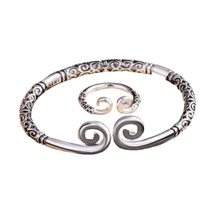 Silver Plated Cuff Bracelet Men and Women's Fashionable Game Black Myth Goku Commemorative Piece