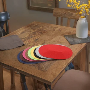 Colorful Recyclable PP Plastic Table Mat Non-Slip Waterproof Woven Tray Placemat Set For Dining Tea Bar Home Use Food Service