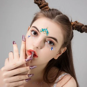 Makeup Colorful Rhinestone Face Stickers Eye Decor Gem Decals Party Stage Events Adhesive Facial Bling Makeup Tattoo Stickers