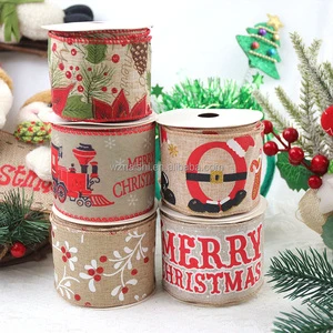 Christmas Burlap Polka Dot Ribbon Christmas Tree Bow Decoration Ribbon Christmas Decorations Silk Ribbon