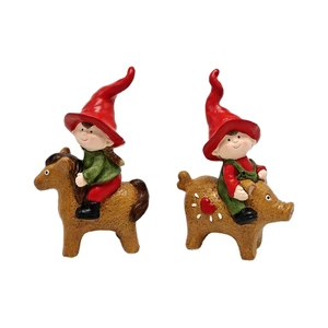 Resin Boy and Girl Christmas Decor Ornaments for Indoor Table Tops