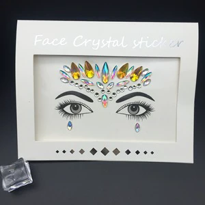 Over 500 Stock Designs Eyes Tattoo Sticker Newest Carnival Festival Body Art Sticker Face Tattoo Crystal Jewel Sticker
