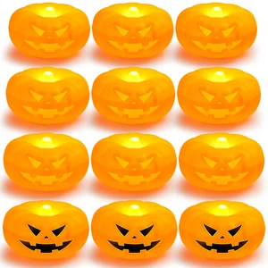 Battery Operated Ghost Plastic Pumpkin LED String Lights with Remote Control Floating Halloween Decoration