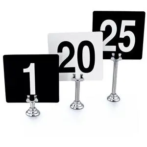 Supermarket Restaurant Foodservice Wedding Reception Desktop Decoration Steel Table Number Place Card Holders for Supply