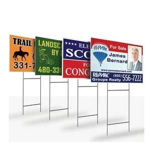 Cheap Plastic White Signs Blank 18 X 24 X4 Mm Election Campaign Political Corrugated Plastic Yard Signs 18x24 With H-Stakes