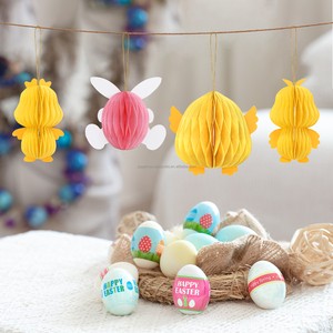 Easter Decoration Honeycomb Paper Easter Crafts Chick Ornaments