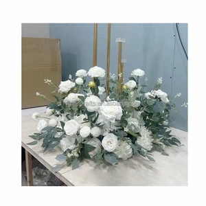 Custom Artificial Wedding Table Flower Ball Arrangements White Silk Rose Table Centerpiece Flowers Decoracion Wedding