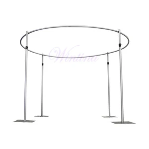 Wintina Metal Flower Arch Stand round Pipe Drape Backdrop Stand for Wedding Parties Photo Booth Balloon Decorations