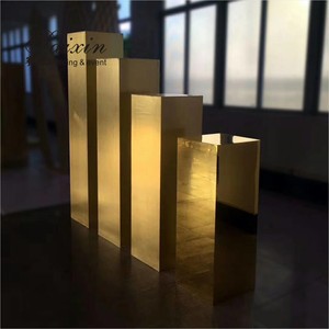 High Decorative Column Gold Silver Mirror Acrylic Stage Decoration Square Wedding Columns
