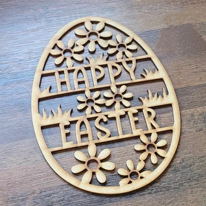 Wooden Large Easter Egg Craft Shape MDF Embellishment Spring Decoration