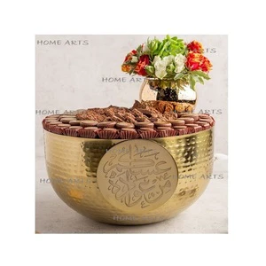 Good Quality Hammered Round Shape Gold Polished Chocolate Bowl New Style Solid Brass Chocolate Serving Bowl