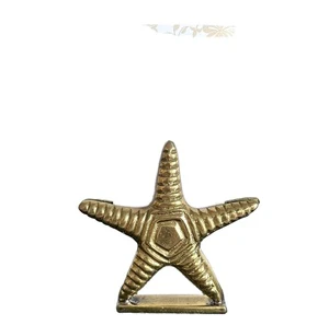 Golden starfish place card holder metal nautical beach wedding decor coastal name tag stand table number holder marine themed