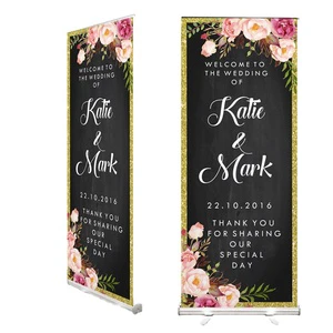 Outdoor Retractable Broad Base Wedding Roll up Banner for Display