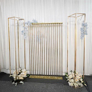 Shiny Golden Wedding Arch Stage Background Metal Balloon Arch Stand Wedding Arches Backdrop for Party Birthday Events Supplies