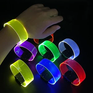 Party Decoration Magnet LED Wristband TPU Flashing Led Bracelet Light up Wrist Band for Concert