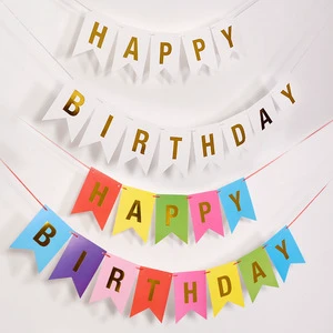 Nicro Happy Birthday Banner Letter Fishtail Flag Birthday Party Supplies Banner Festival Party Birthday Decoration