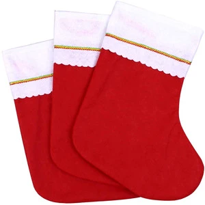 Factory Supply Red Felt Christmas Stockings Party Xmas Stockings Decoration Christmas Santa Gift Stockings