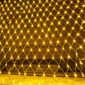 Outdoor Party Festival IP65 Rated PVC Led Fairy String Mesh Net Lights 8 Lighting Modes Warm White Christmas Wedding Decoration