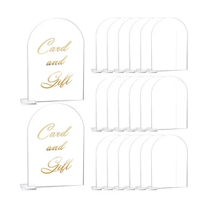 Customized Clear Rectangle Arched PVC Acrylic Table Number Sign Wedding Place Card Holder with Cutting Processing Service