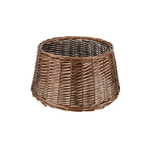 Yiran Home Latest Version Rustic Willow Wicker Christmas Collar Base Stand 50x40x26cm Natural Christmas Decorations