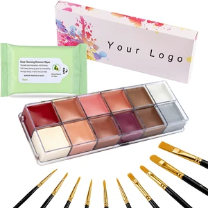 Professional Easy Non-toxic CE MSDS Certified Waterproof Acrylic Paint Body Face Makeup 12 Colors Adult Kids Use Custom Painting