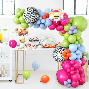 95Pcs Back to 80s 90s Theme Party Decorations Foil Radio 4D Disco Balloon Hip Hop Birthday Supplies Balloon Garland Arch Kit