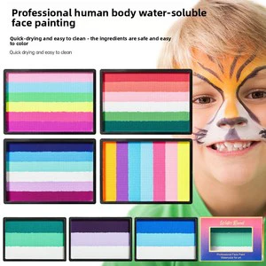 50g Water-Based Body Paint Washable Face & Body Rainbow Strip Color Matching Pigment 7-Color Set Quick-Drying Children Cosplay